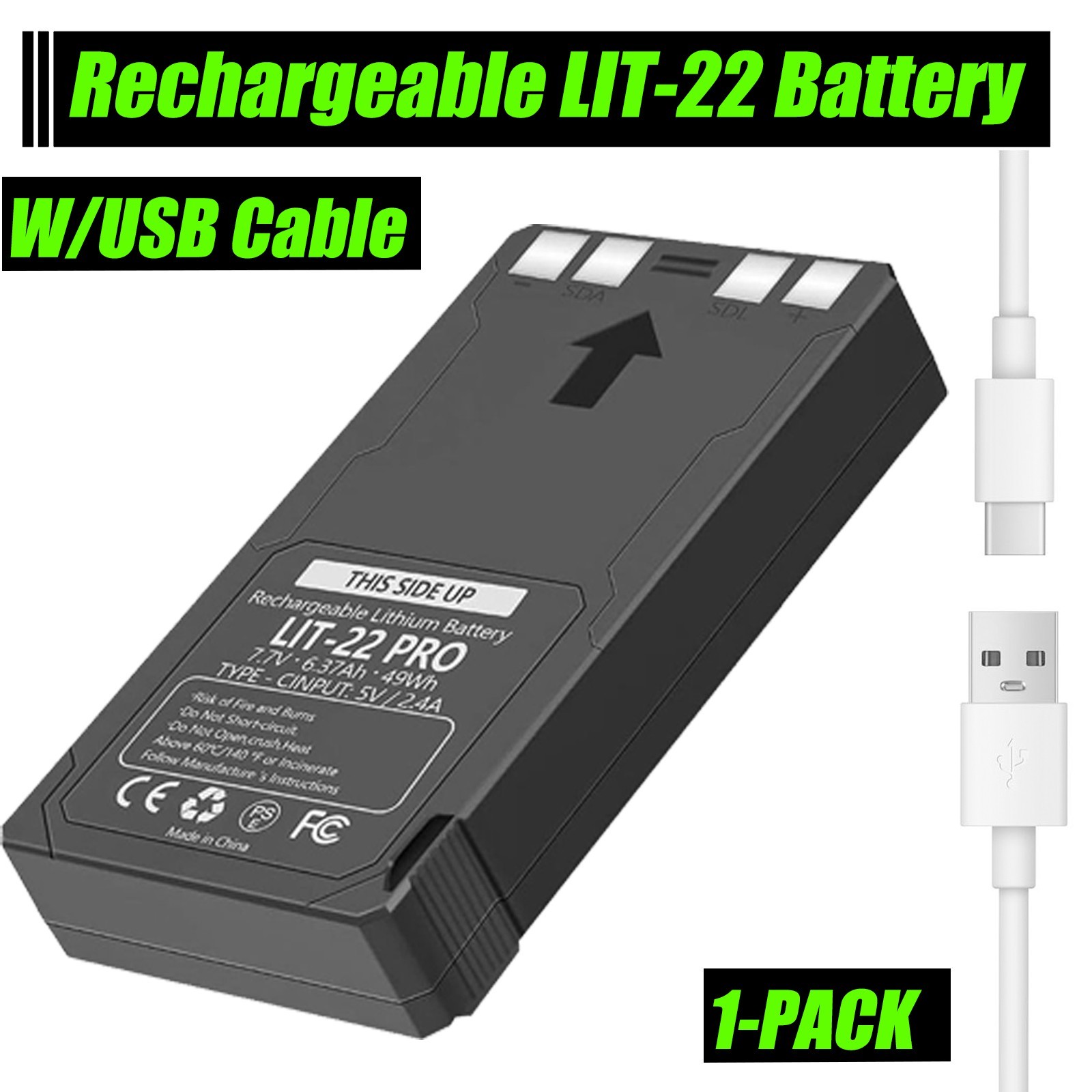 New Rechargeable LIT-22 Battery Compatible with Trail Camera Flex-M Flex G-36
