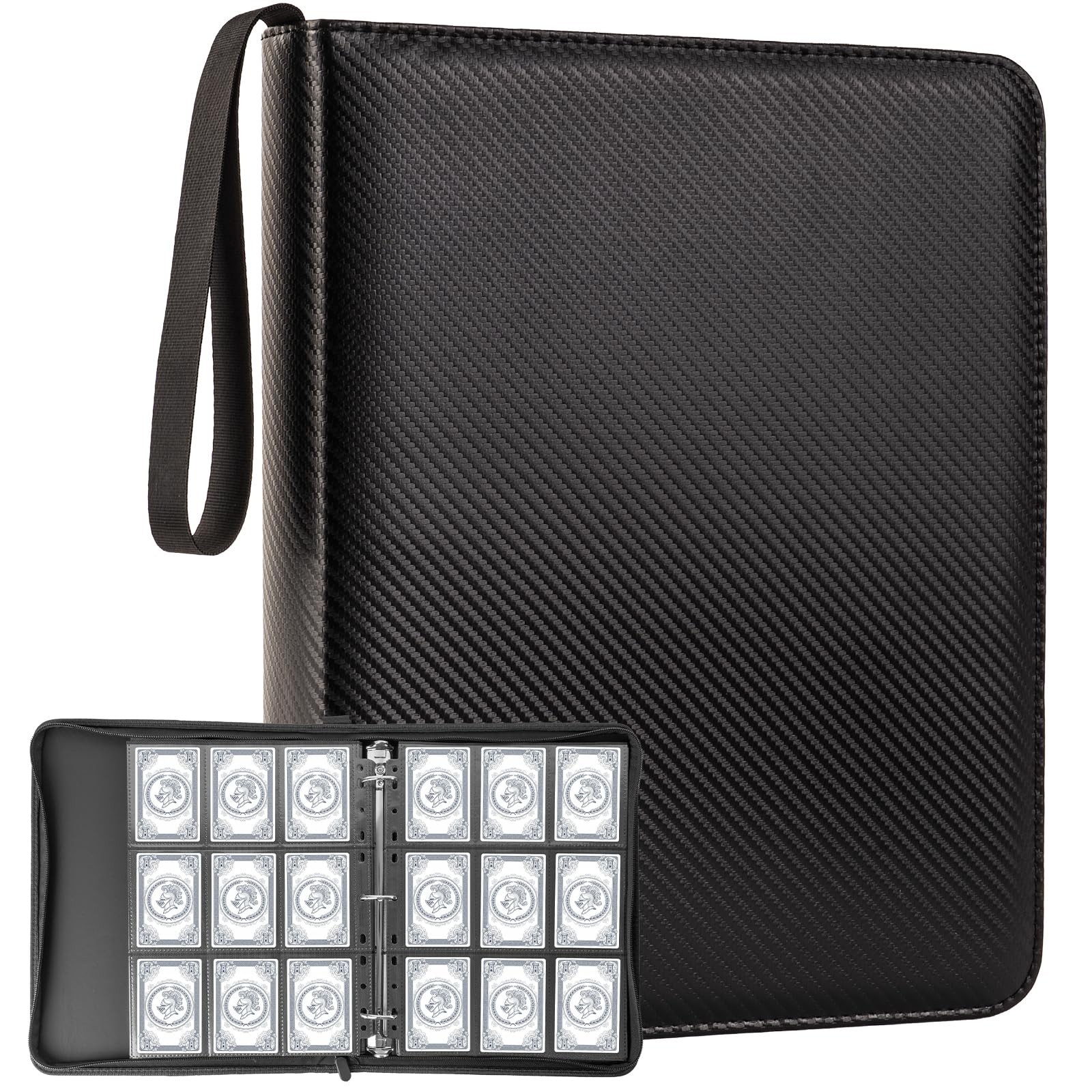 9 Pocket Card Binder,Premium Zip Trading Top Loader Binder,720 Double Sided P...