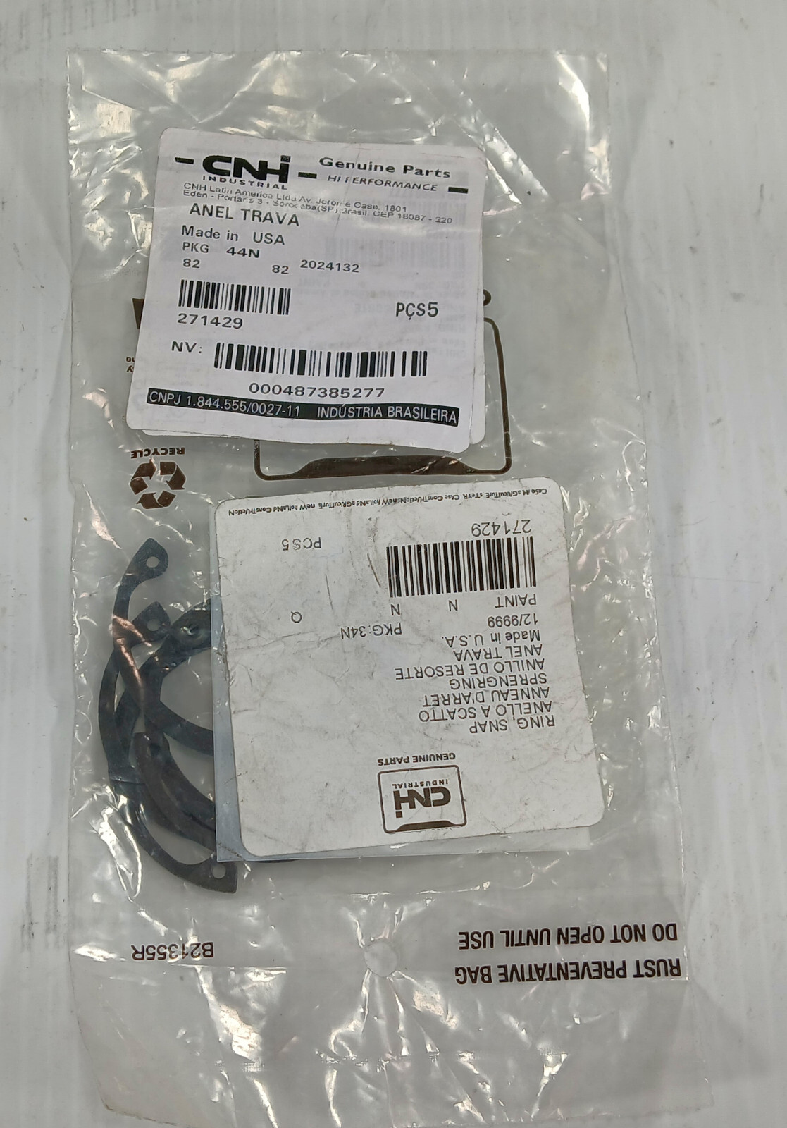 5 NEW CNH 271429 1.839"OD x 0.065" THICK CASE IH SNAP RINGS NNB ***MAKE OFFER***
