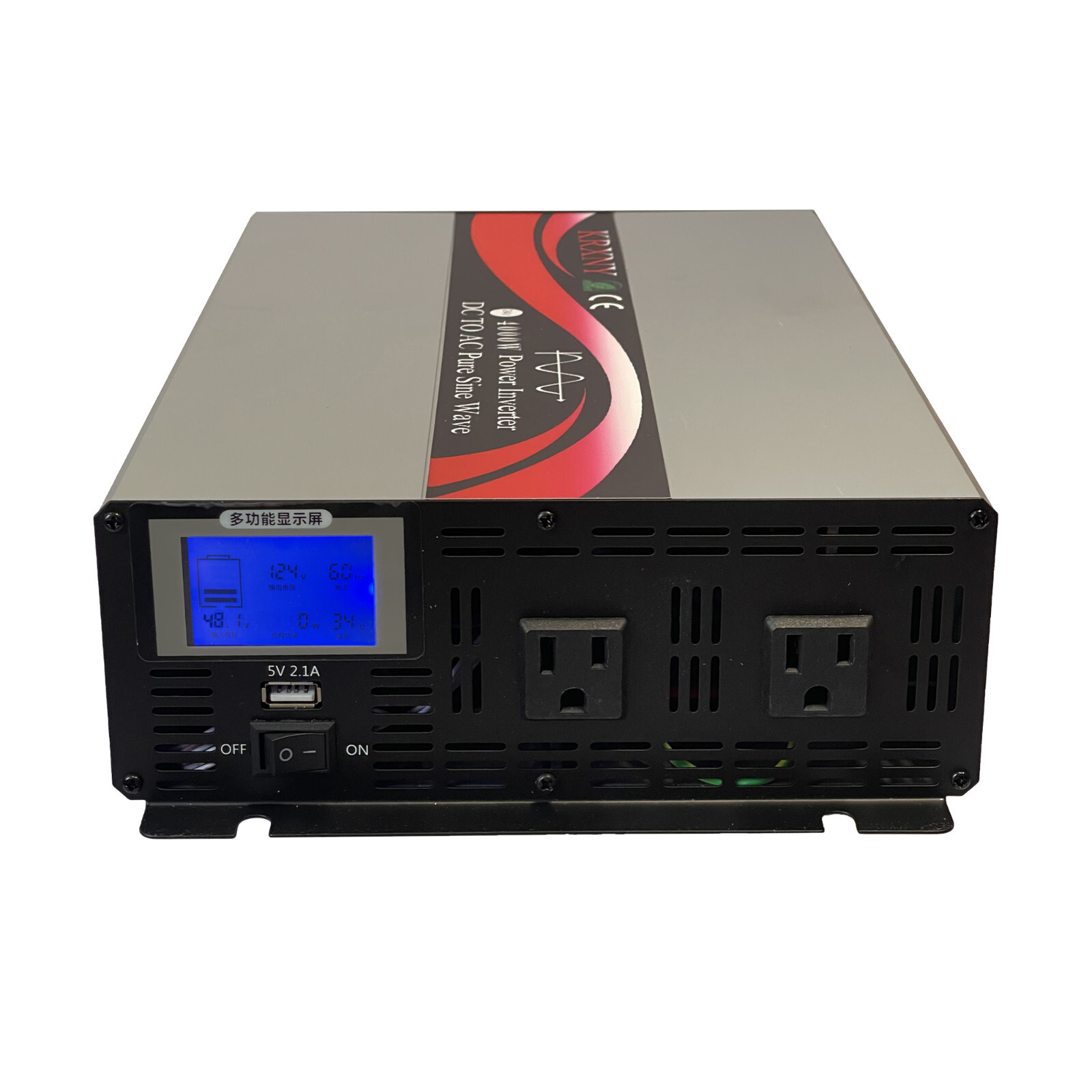 4000W Pure Sine Wave Power Inverter 12V 24V 48V DC to 120V AC with LCD US Stock