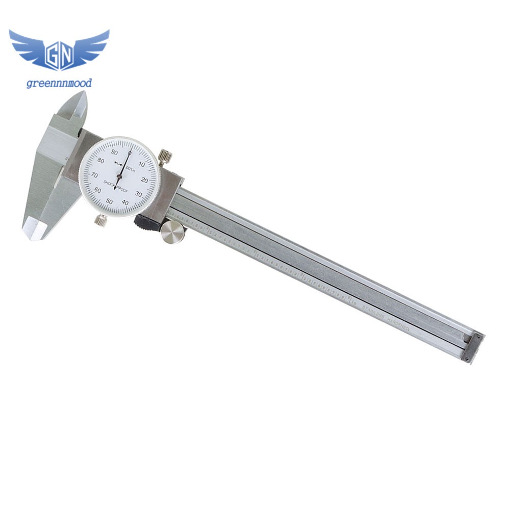 6"/0.001" Premium Precision Dial Calipers Stainless Steel Shockproof 2 Pack