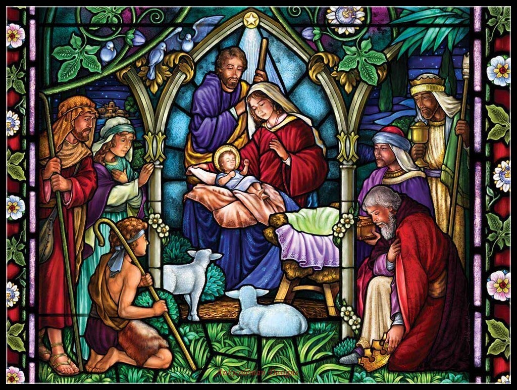 Evening Nativity - Counted Cross Stitch Patterns - Color & BW Symbols
