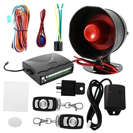 Car Alarm System with Remote Start Push to Engine Start Stop Button 12V