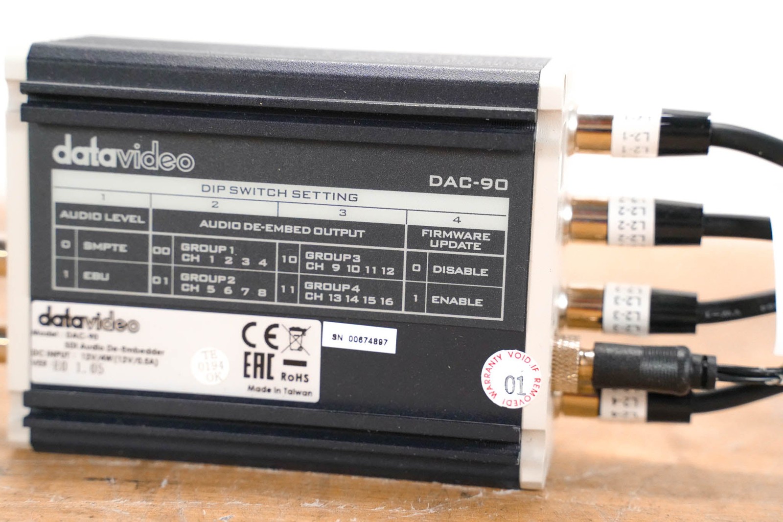 Datavideo DAC-90 SDI Audio De-Embedding Box CG01RFZ