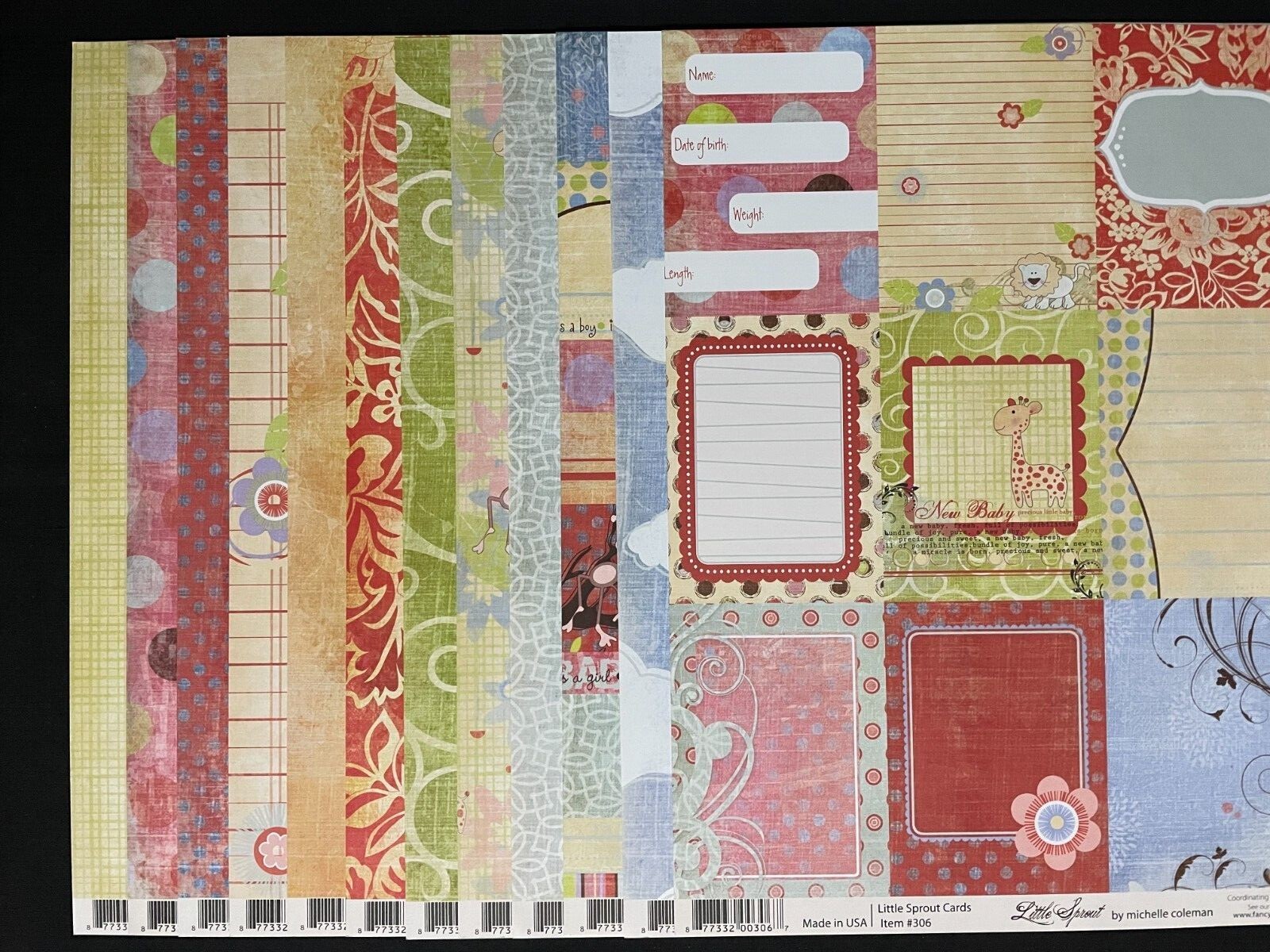 FANCY PANTS "LITTLE SPROUT " 12X12 DS HEAVY PAPER
