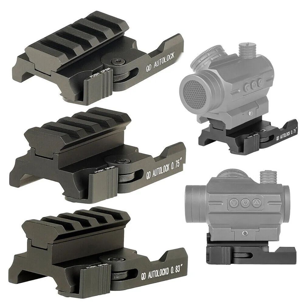 4 Slots QD Quick Release Riser Rifle Scope Mount For 20mm Picatinny Rail Base