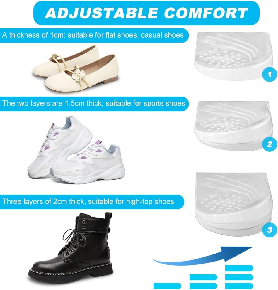 3-Layer 6Pcs Adjustable Heel Wedge Corrective Inserts For Supination & Pronation