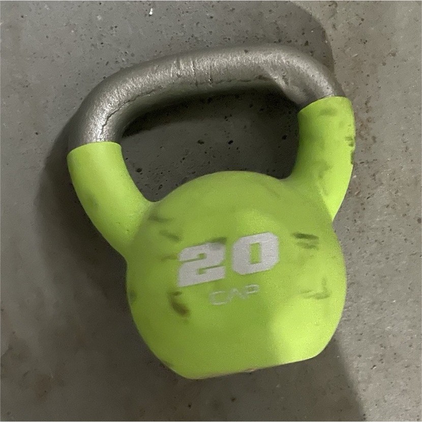 Green Silver 20 lb Kettlebell for Weight Lifting, Gym & Training, Unisex Adults