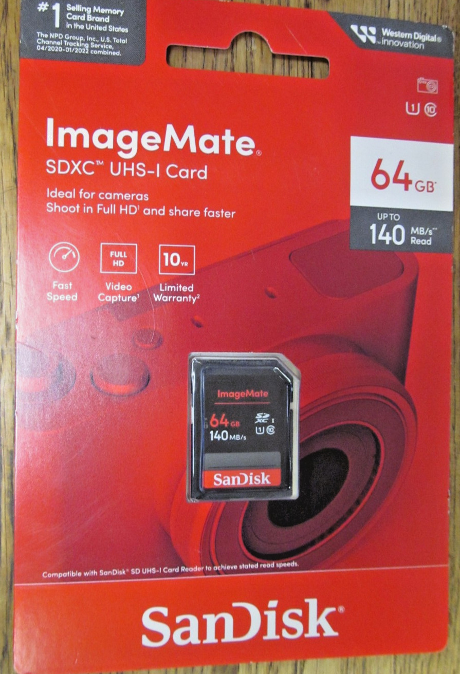 NEW IMAGE MATE SDXC USH-I MEMORY CARD 64GB 140MB/s FREE SHIPPING