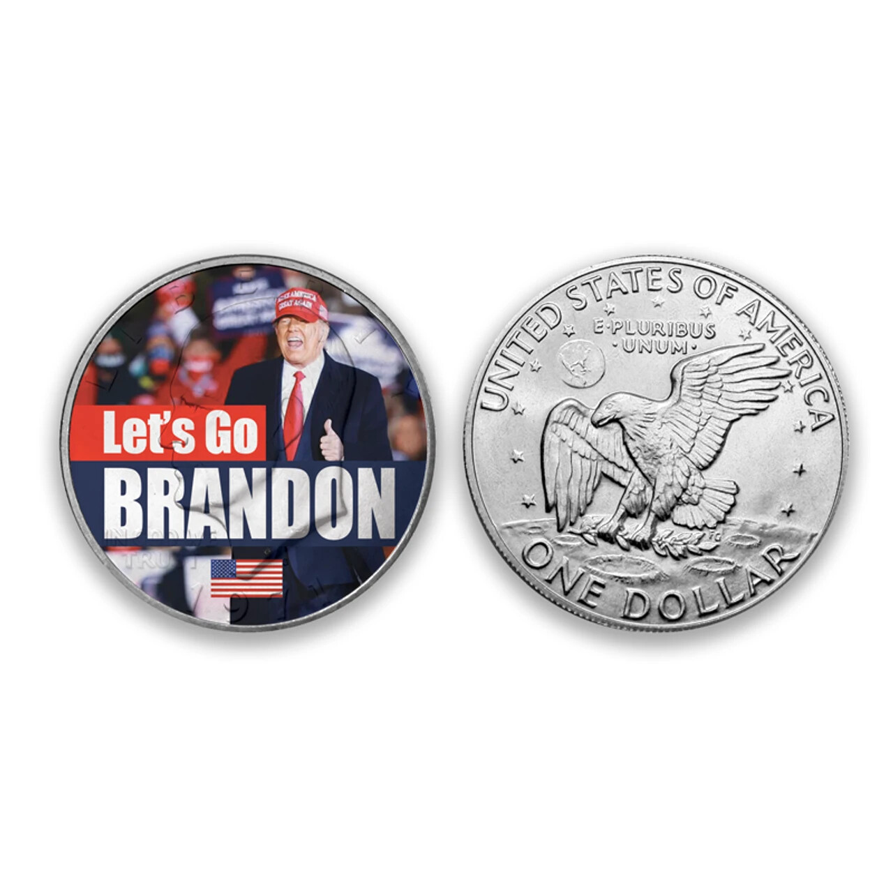 "LET'S GO BRANDON" TRUMP DOLLAR COLLECTOR'S COIN NATIONAL COLLECTOR'S MINT NEW