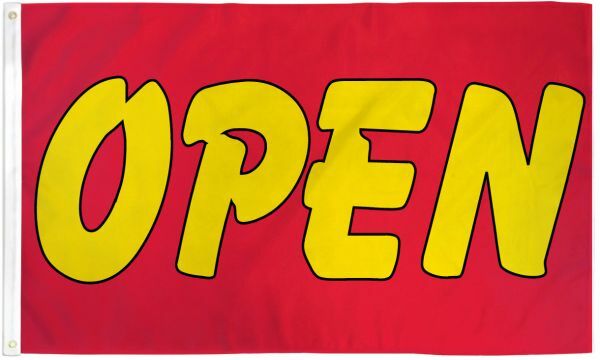 Open Flag 3x5ft We're Open Now Open Sign Open Banner Red Yellow Flag