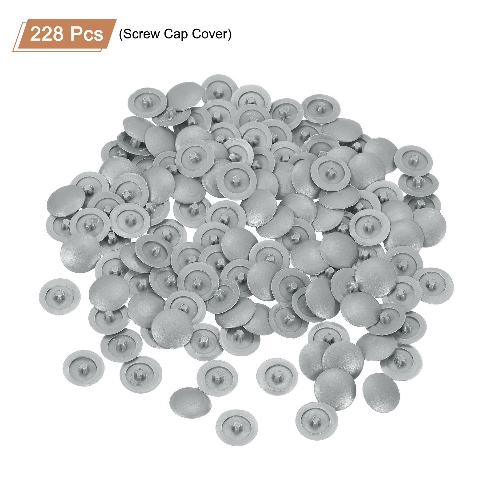 228Pcs 12mm - Plastic Self-Tapping Phillips Screw Cap Covers (Dark Gray)