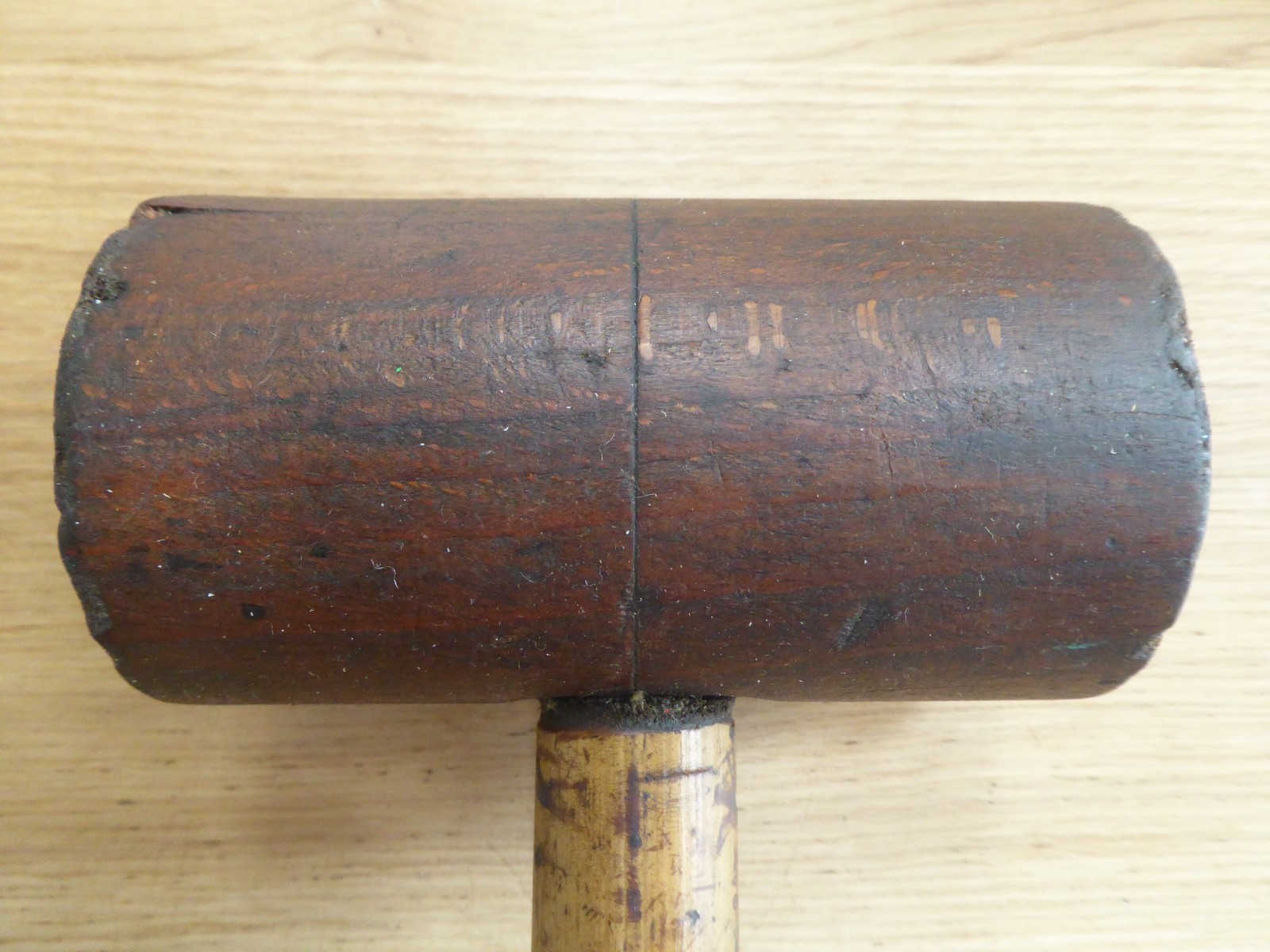Antique Primitive Wooden Mallet - Carpentry Old Tool