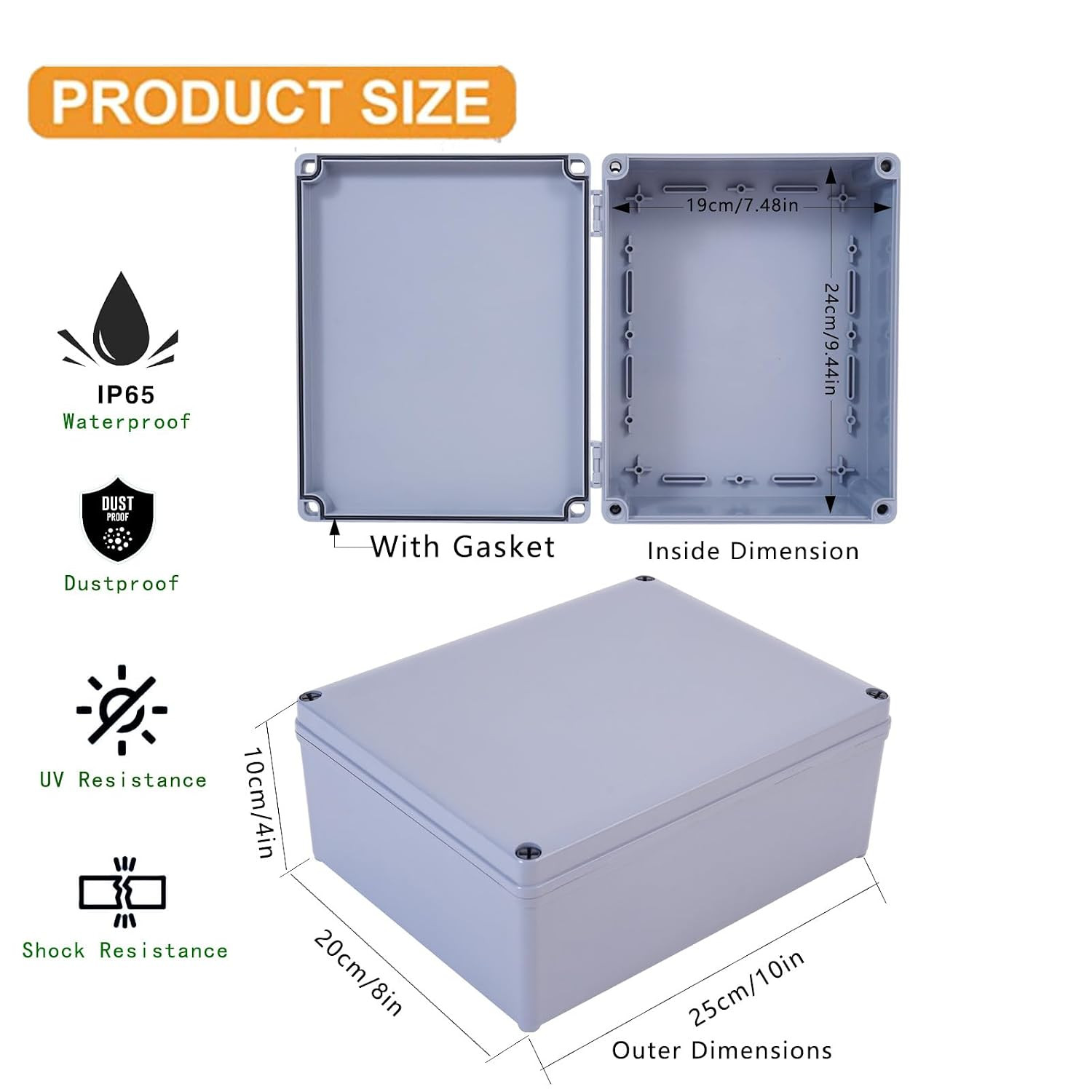 ABS Plastic Dustproof Waterproof Box IP65 Junction Boxes Project Junction Condui