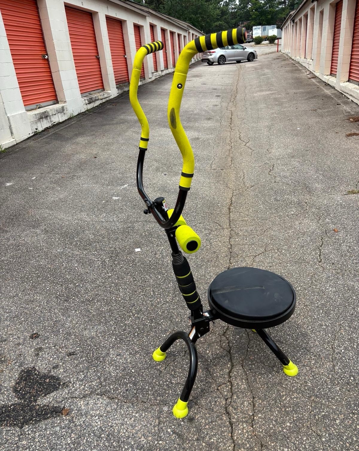 Ab Crunch Machine w/ Foam Handles & Foam Roller, Black/Yellow, Home Use