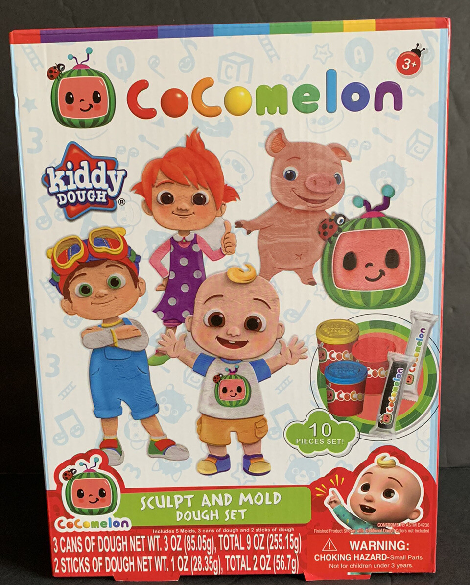Cocomelon NEW in Box Sculpt and Mold Dough Set 10 Pieces by Creative Kids