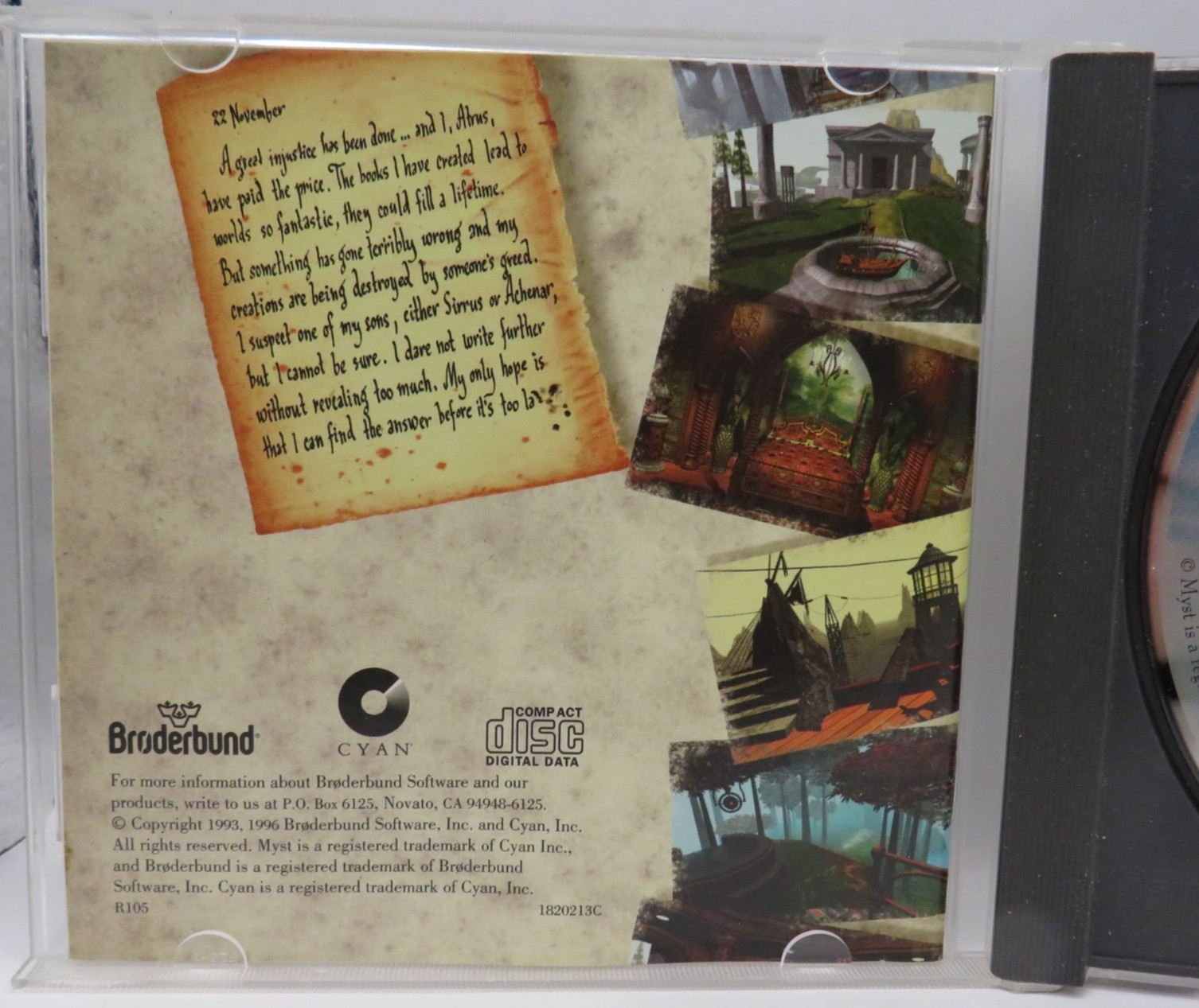 Vintage Myst Adventure Windows PC CD-ROM Computer User Manual