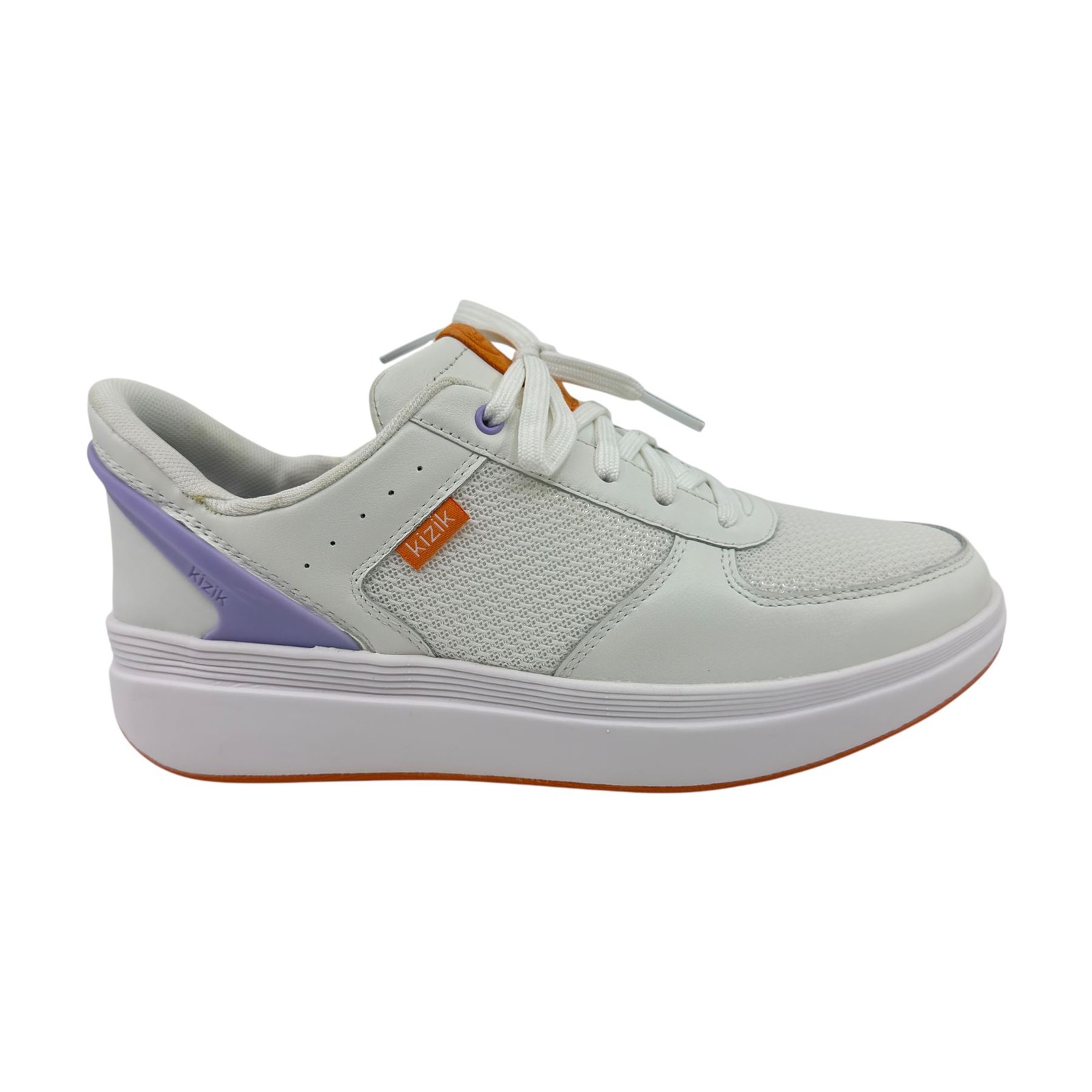 Kizik Brisbane Optic White Sunset Lilac Womens Athletic Sneaker