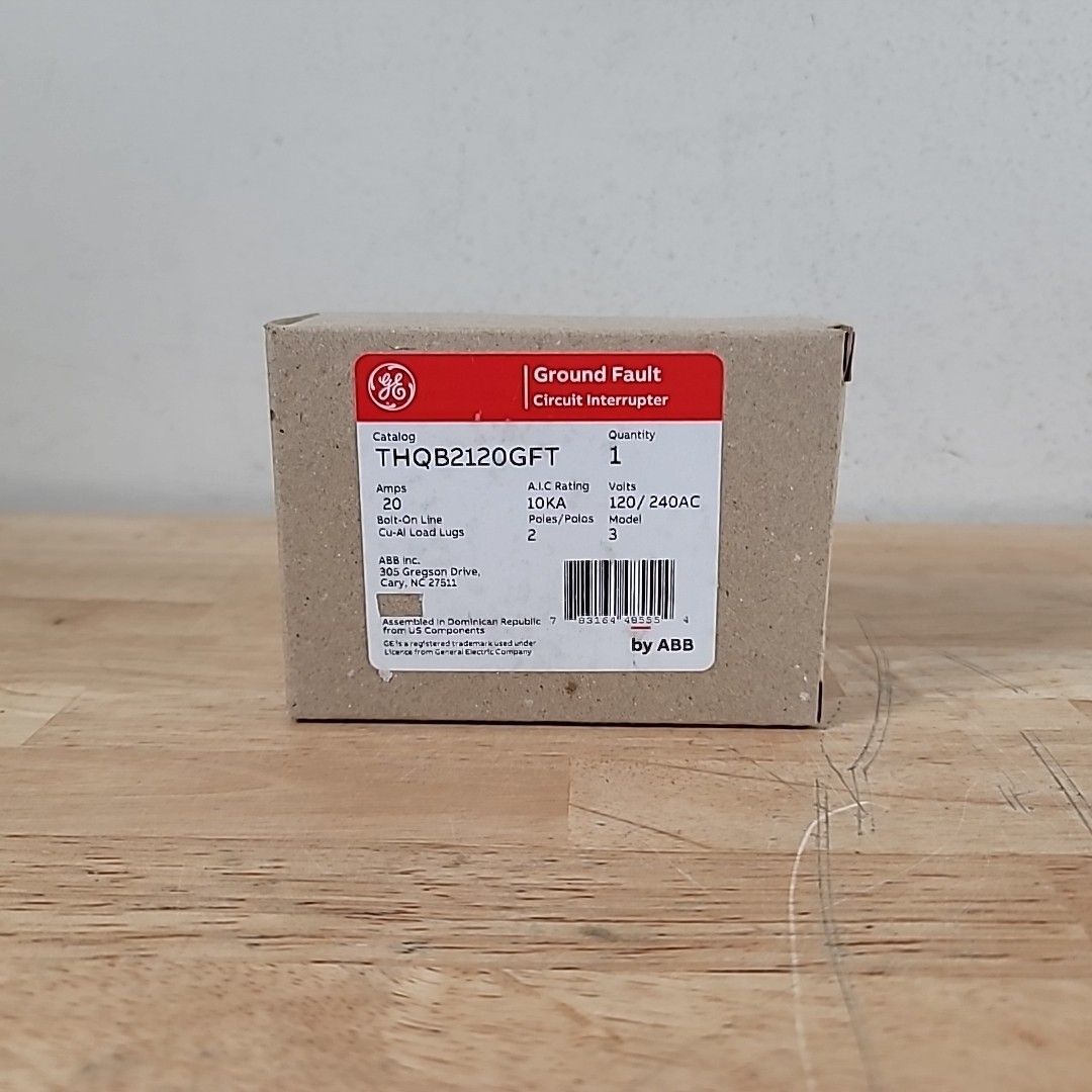 GE THQB2120GFT 2 POLE 20AMP Bolt On GFCI Circuit Breaker New In Box USA Stock