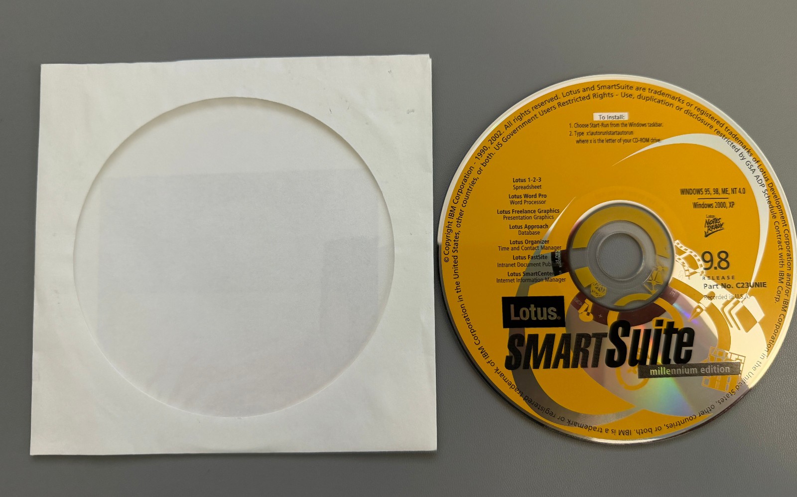 IBM LOTUS SMARTSUITE 9.8 Organizer Approach Word 1-2-3 Windows XP 7 8 10 11