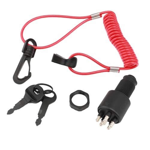 5005801 Boat Ignition Switch Key Assembly with Safety Lanyard Fits for Johnson