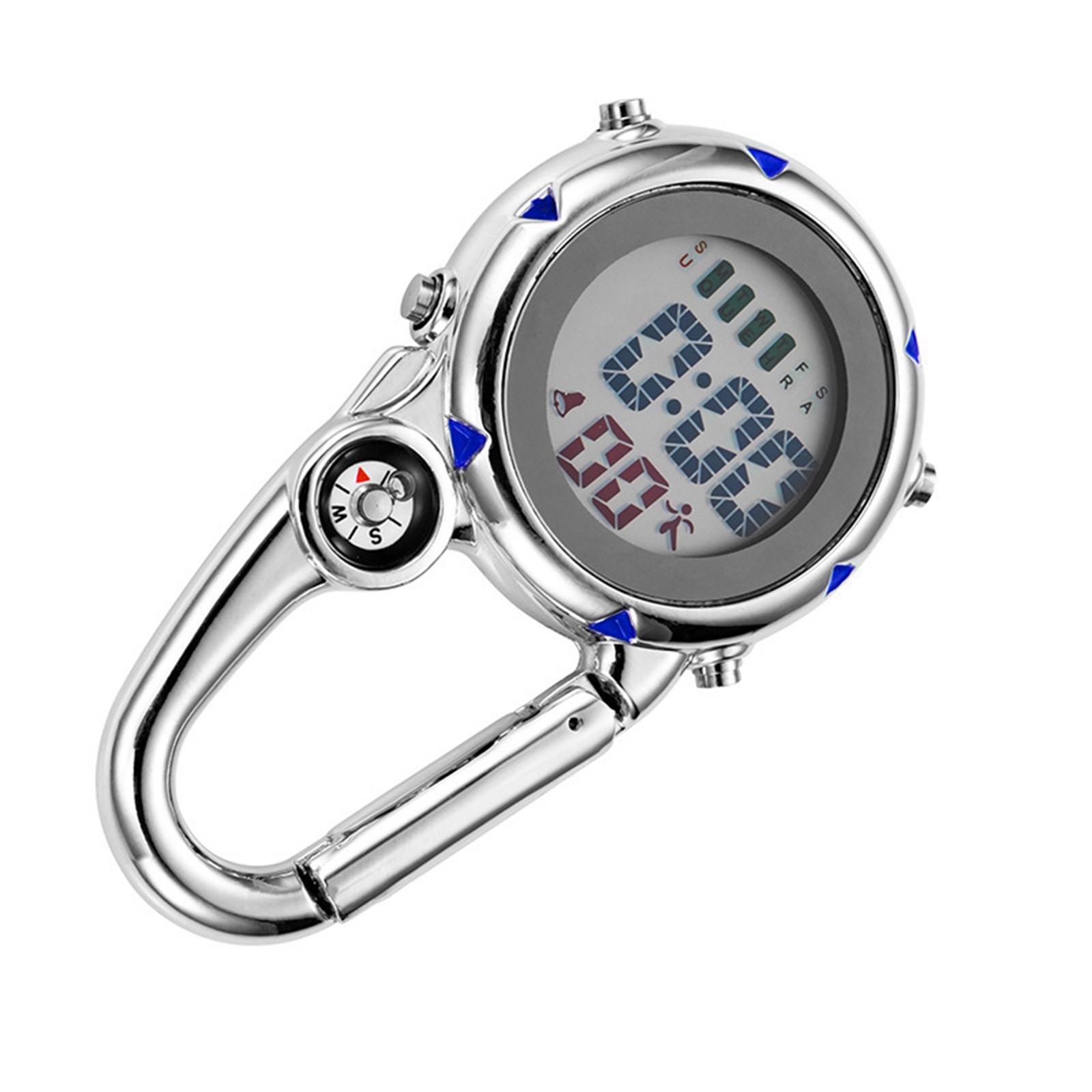 Backpack Clip On Band Carabiner Digital Sports Fob Watch Luminous For Hikers mz