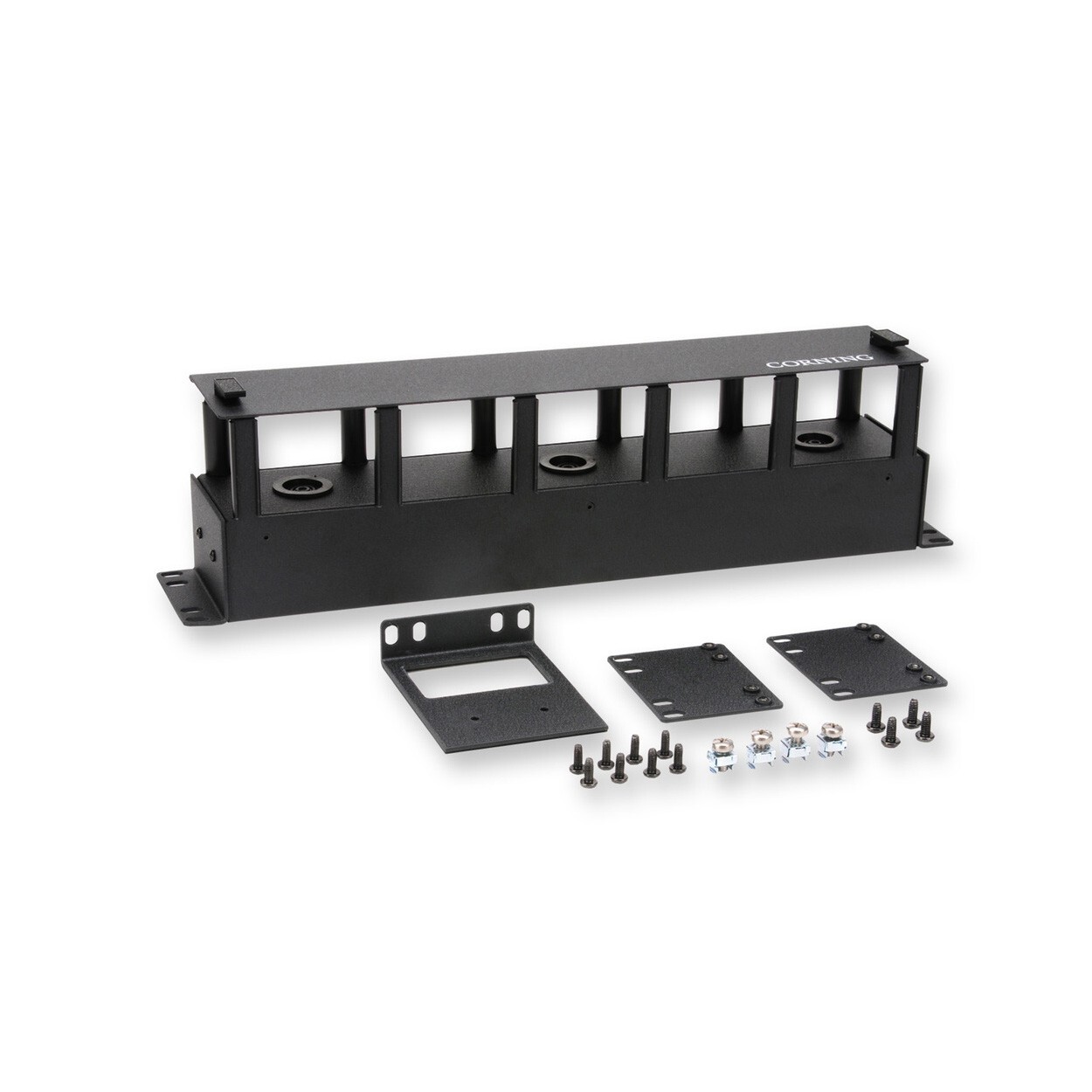 Corning CJP-02U 3.5-in Rack Space Closet Jumper Management Panel Black