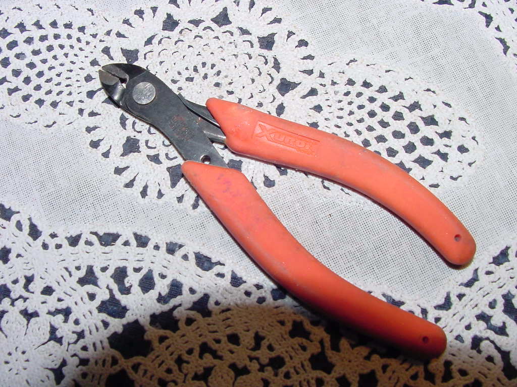 Xuron Corp Xuro Shears 2175 Soft Rubber Orange Grip, USA Made, USED!