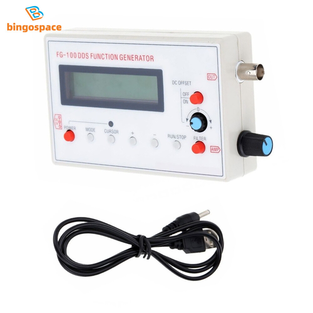 DDS Function Signal Generator Module 1HZ-500KHz Sine+Square Wave+Case FG-100.