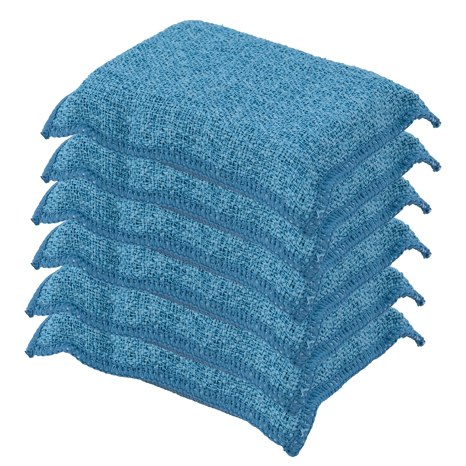 Superio Miracle Microfiber Dish Scrubbing Sponge 6 Pack - Blue