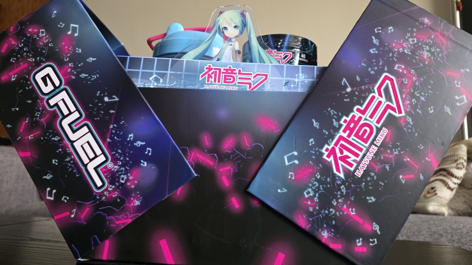 GFUEL Miku’s Sweet Melodies DIVA Collector's Box + Shaker Cup + Tub Anime G FUEL