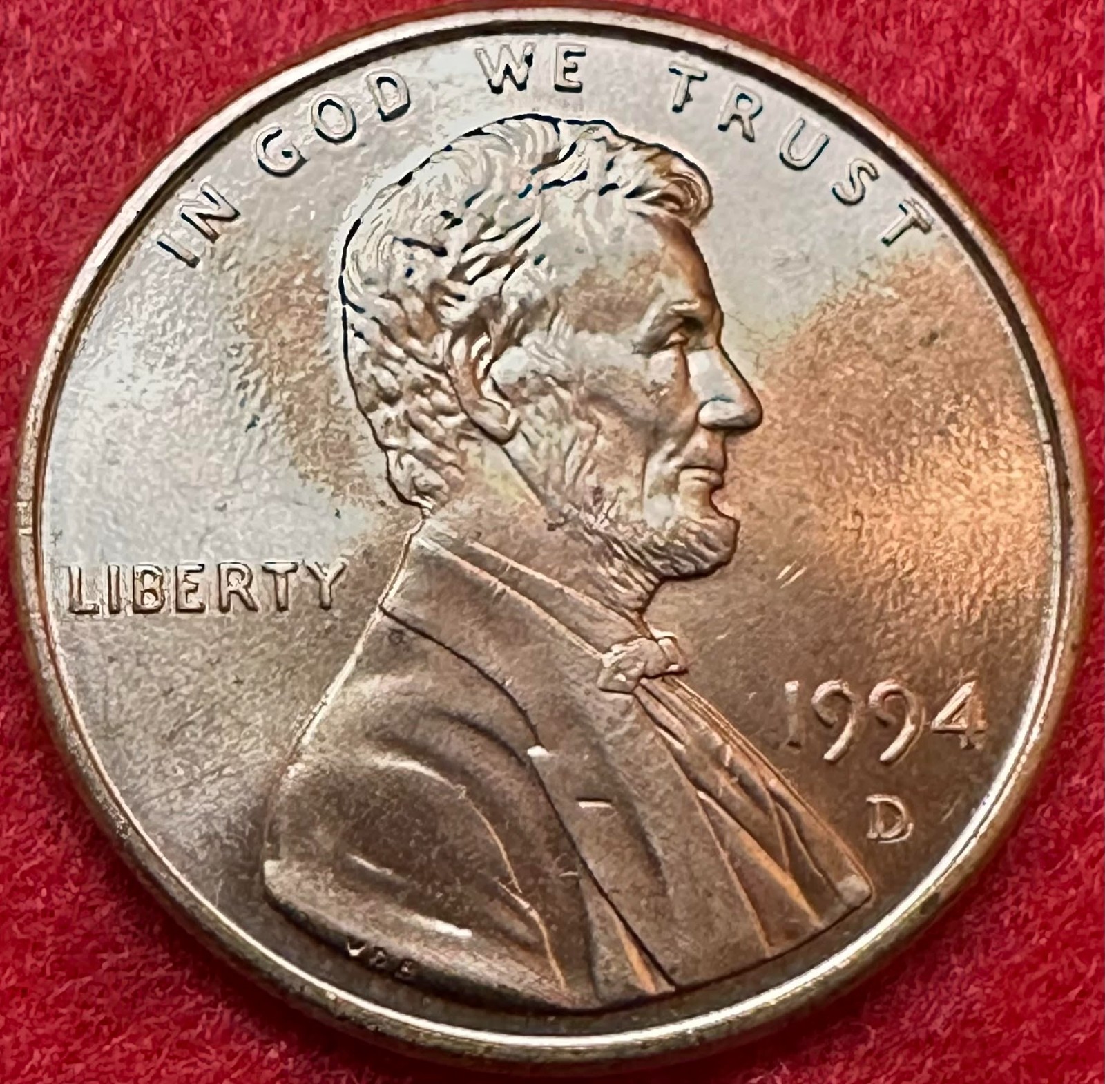 UNITED STATES 1994 - D DENVER MINT UNCIRCULATED 1c LINCOLN MEMORIAL PENNY