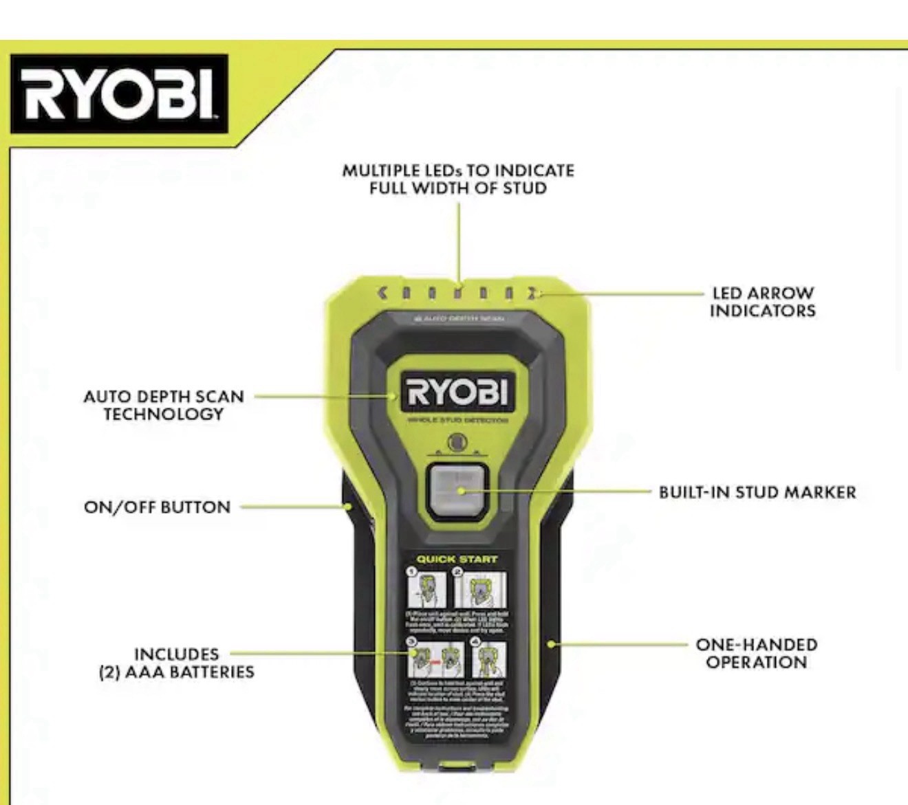 Ryobi Whole Stud Detector - ESF5002