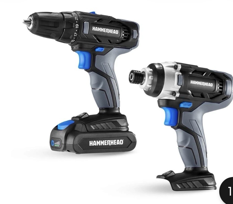 HAMMERHEAD 20V CORDLESS 2-TOOL COMBO KIT DRILL/IMPACT 1.5AH BATTERY - HCC2020