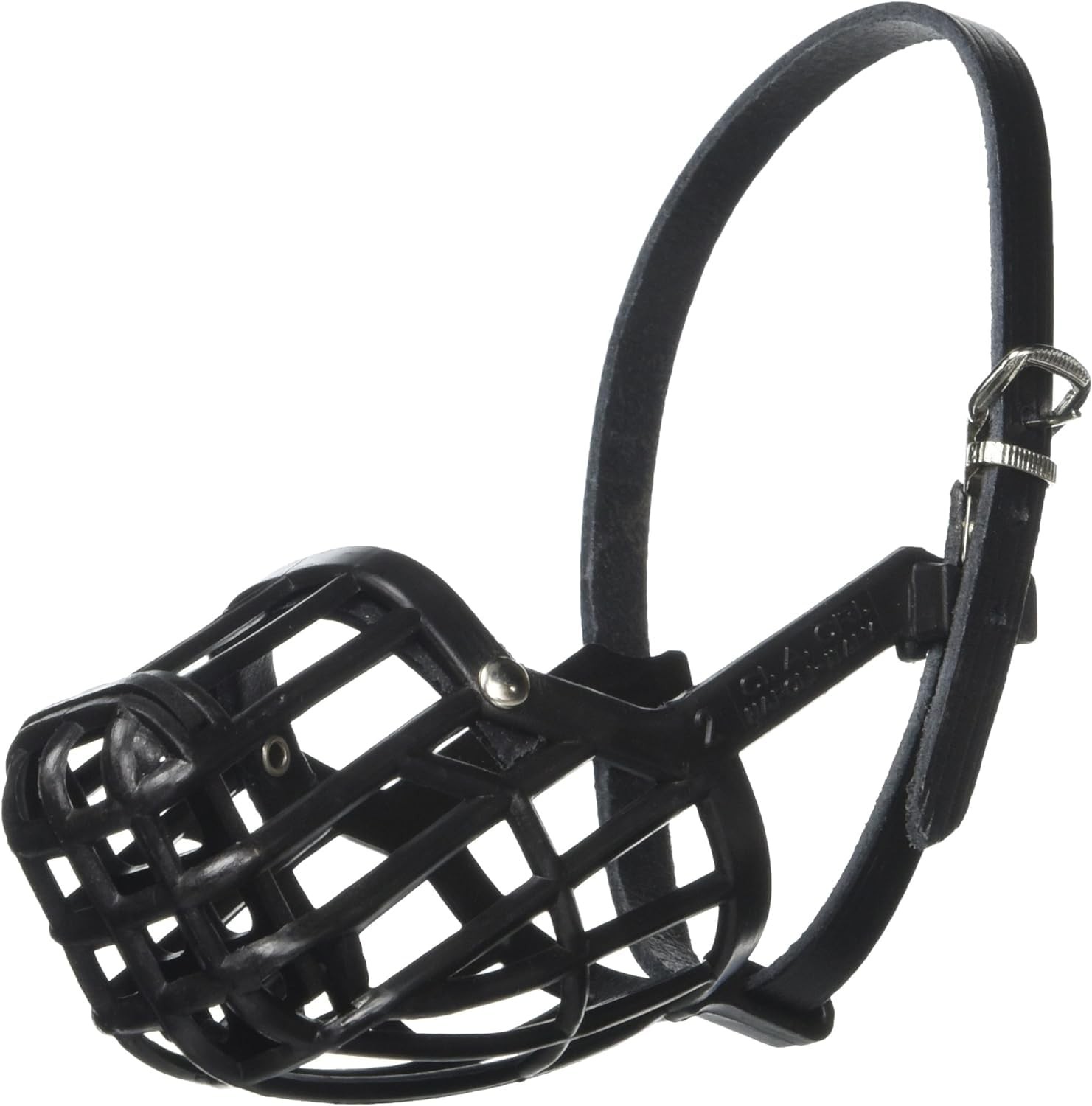 OmniPet Leather Brothers Italian Basket Dog Muzzle, Adjustable Size 1, Black