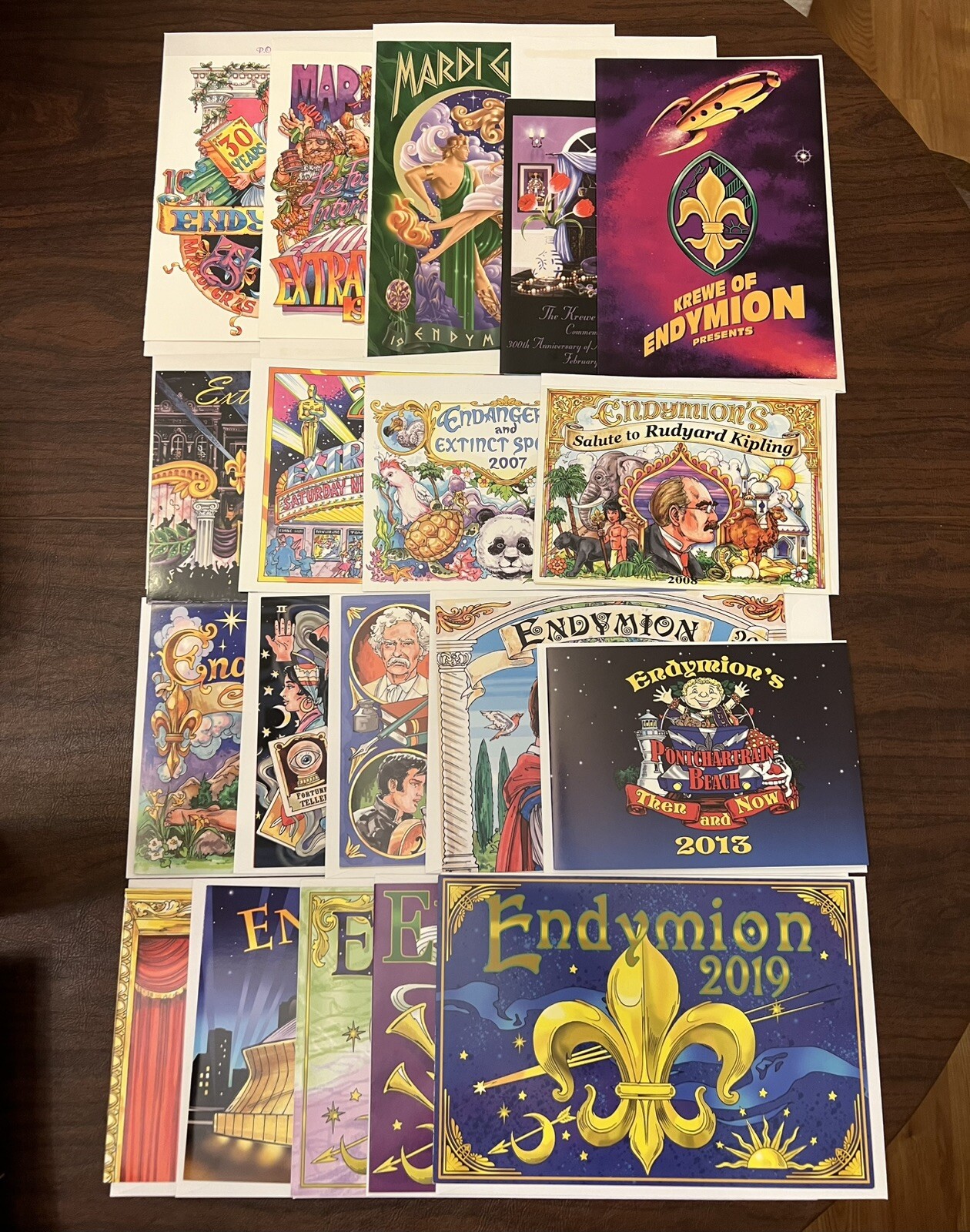 Krewe Of Endymion Lot Of 19 Mardi Gras Extravaganza Invitations 1996, 2019, etc.