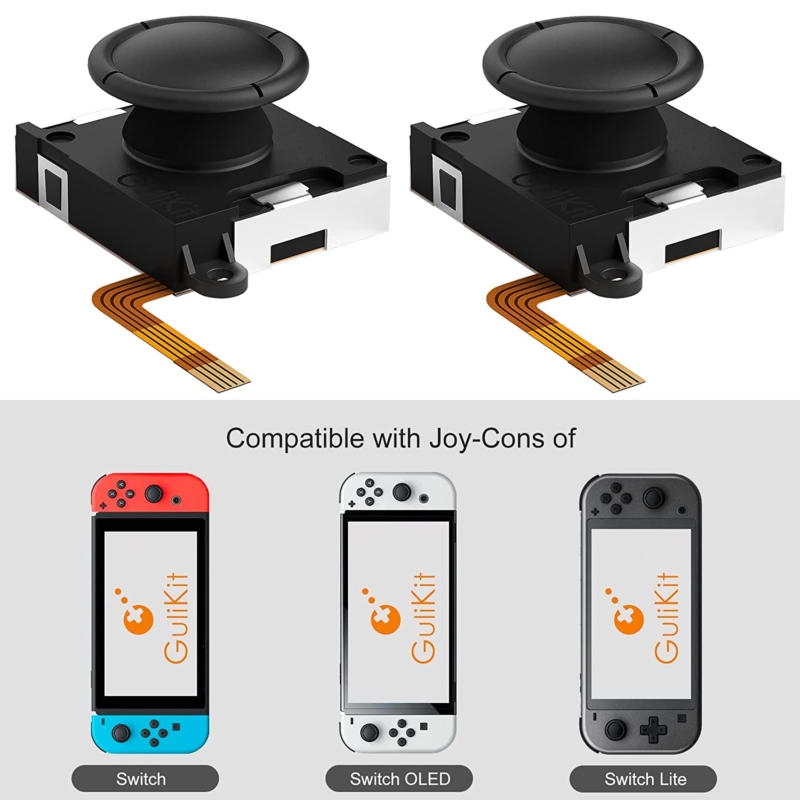Gulikit Switch Joystick Replacement,No Drift, Hall Thumb Stick for Switch Joycon