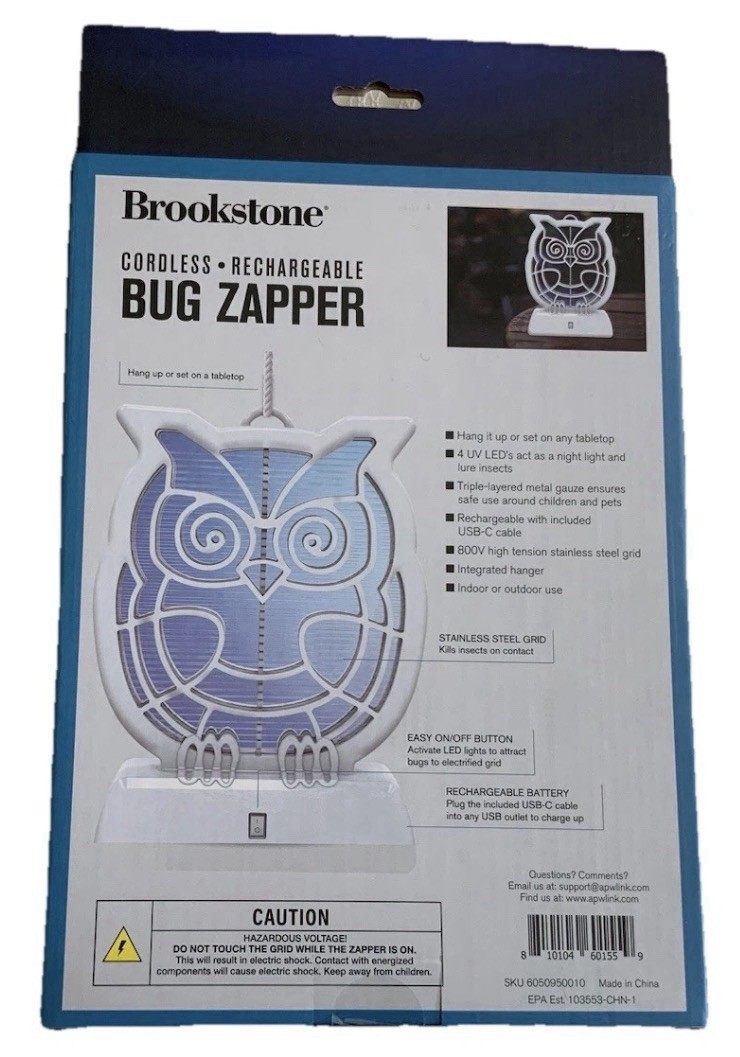RARE 800 Volt Owl Shaped Cordless Rechargeable Bug Zapper