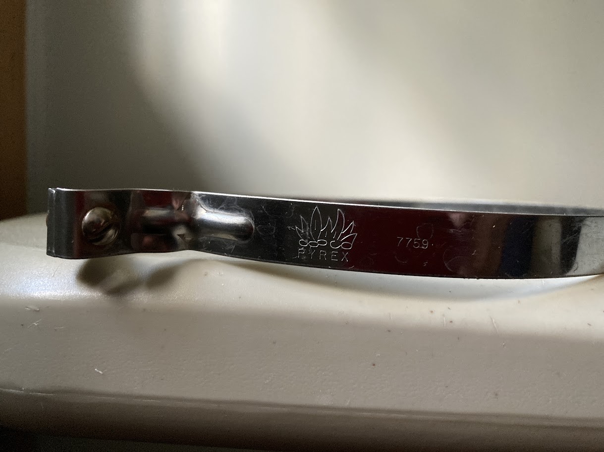 Vintage Pyrex Coffee Pot Stainless Steel Band Ring w Screw 7759 replacement