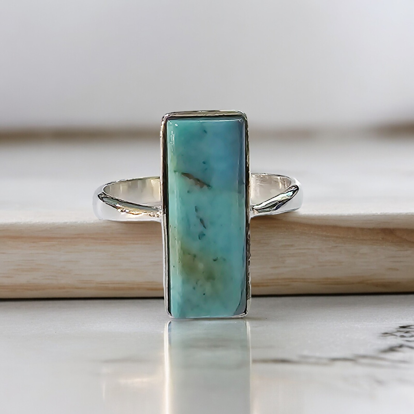 Arizona Turquoise Ring, 925 Sterling Silver Ring For Her, Natural Turquoise Ring