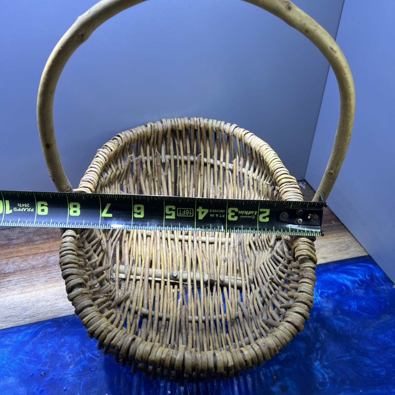 Vintage Woven Wicker Basket Buttocks Egg Basket W Handle