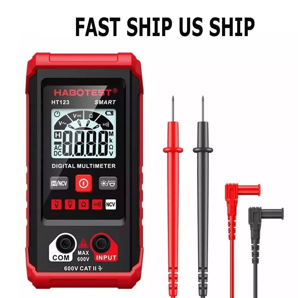 Digital Multimeter Tester AC DC Volt Ohm Amp Clamp Meter Auto Range LCD Handheld