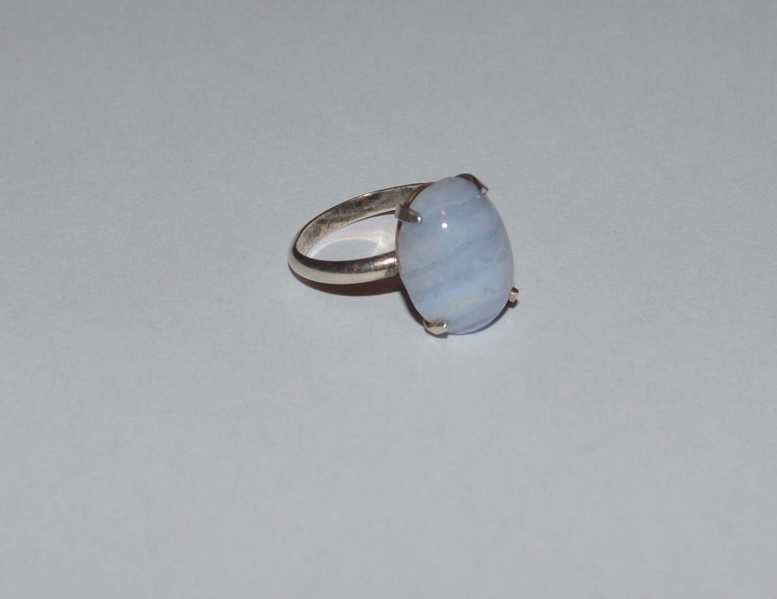 ARTISAN STERLING SILVER AND LACE AGATE RING SIZE 7