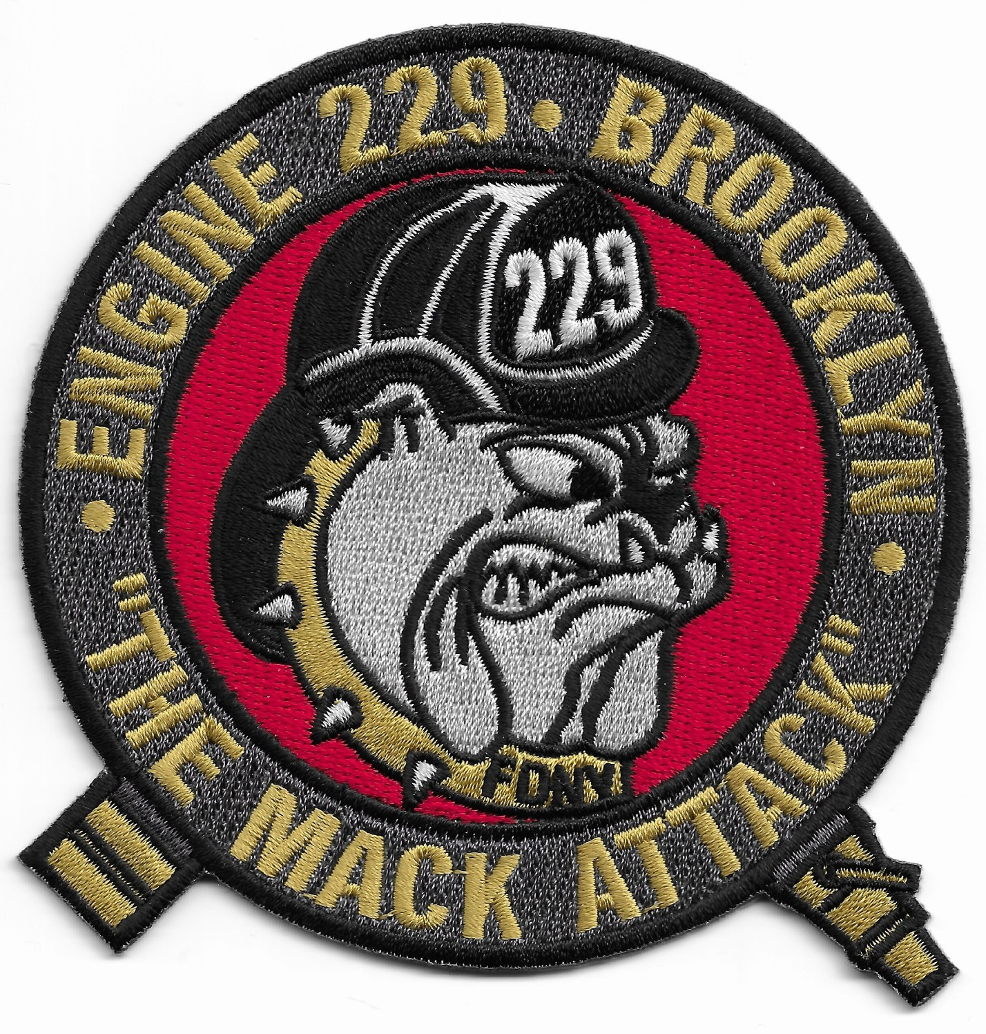 New York City - Engine - 229 "The Mack Attack", NY (4" round size) fire patch