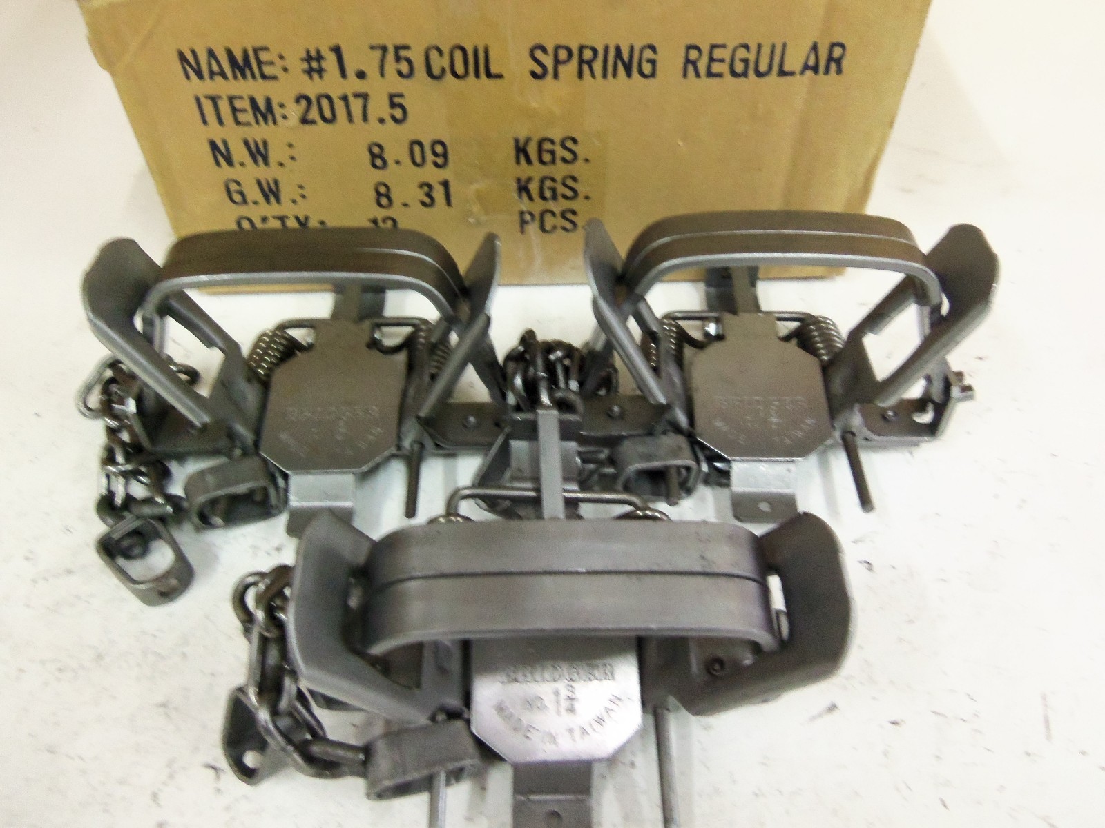3 Bridger #1.75 Coil Spring Traps Raccoon Fox Bobcat Trapping