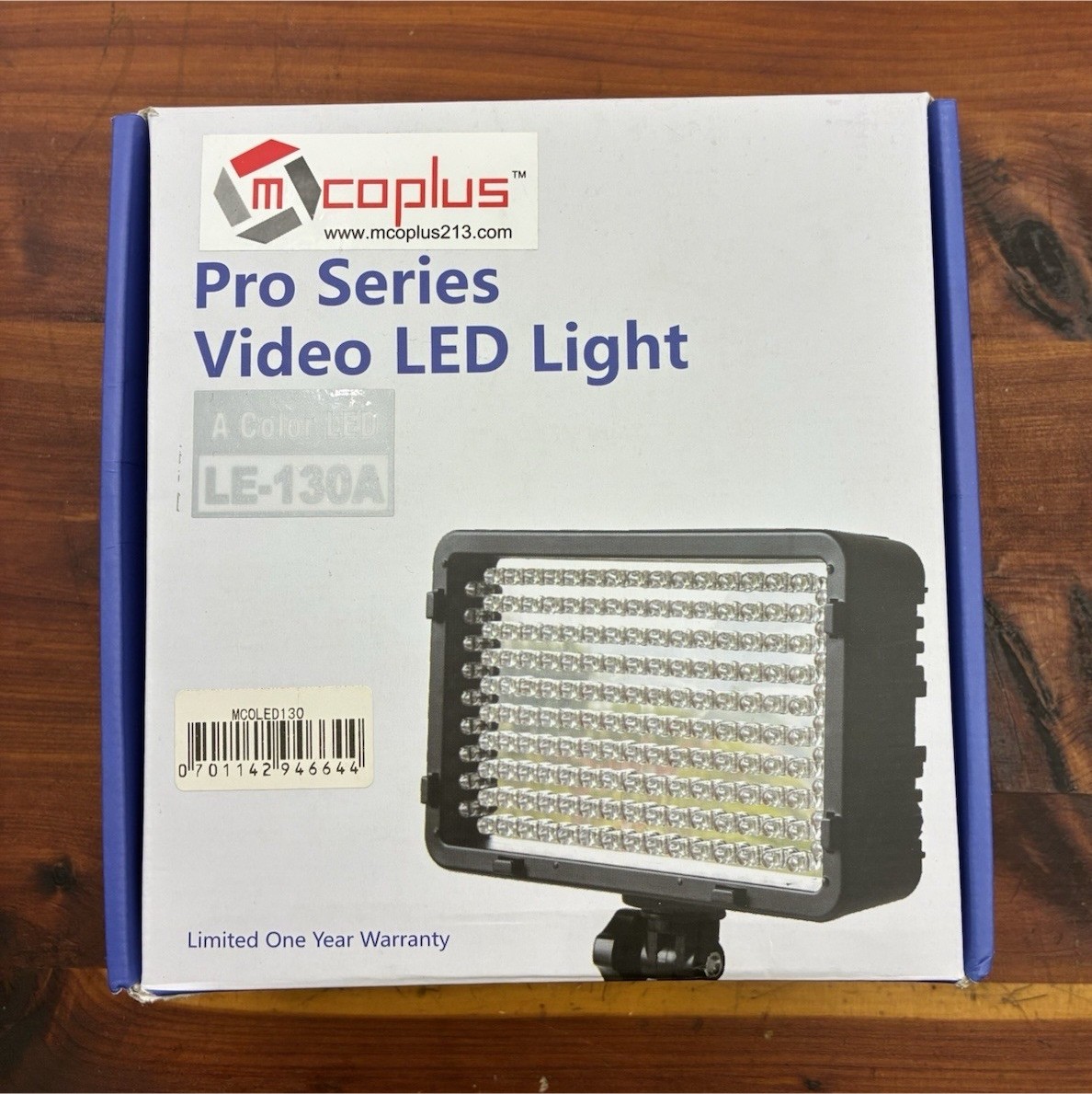 Pro Series LED Video Light LE‑130A Portable Camera Panel, MCOPLUS, New Open Box