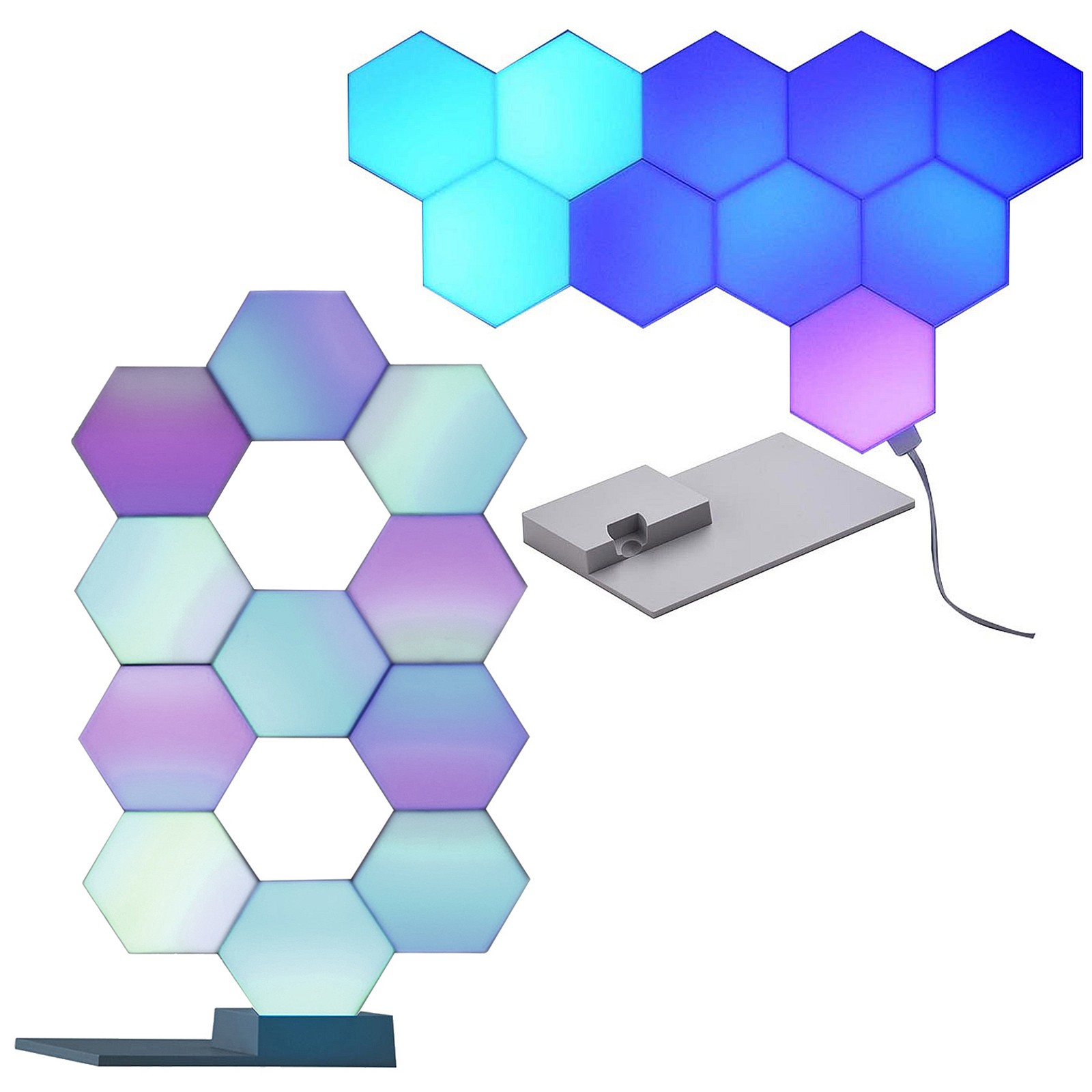 21 Blocks APP Control WiFi Hexagon LED Light Kit w/Alexa Google Party Decor