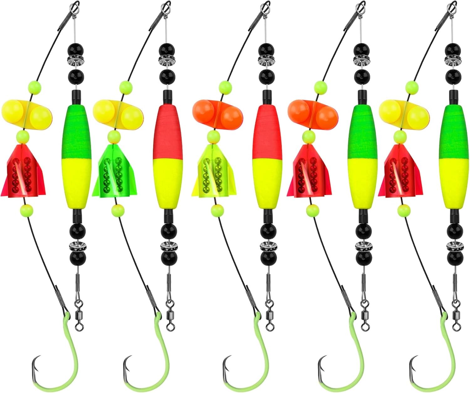 5PCS Catfish Float Rig Tackle Rattle Santee 6/0,8/0- 50-70LB Line 5pc FREE SHIP!