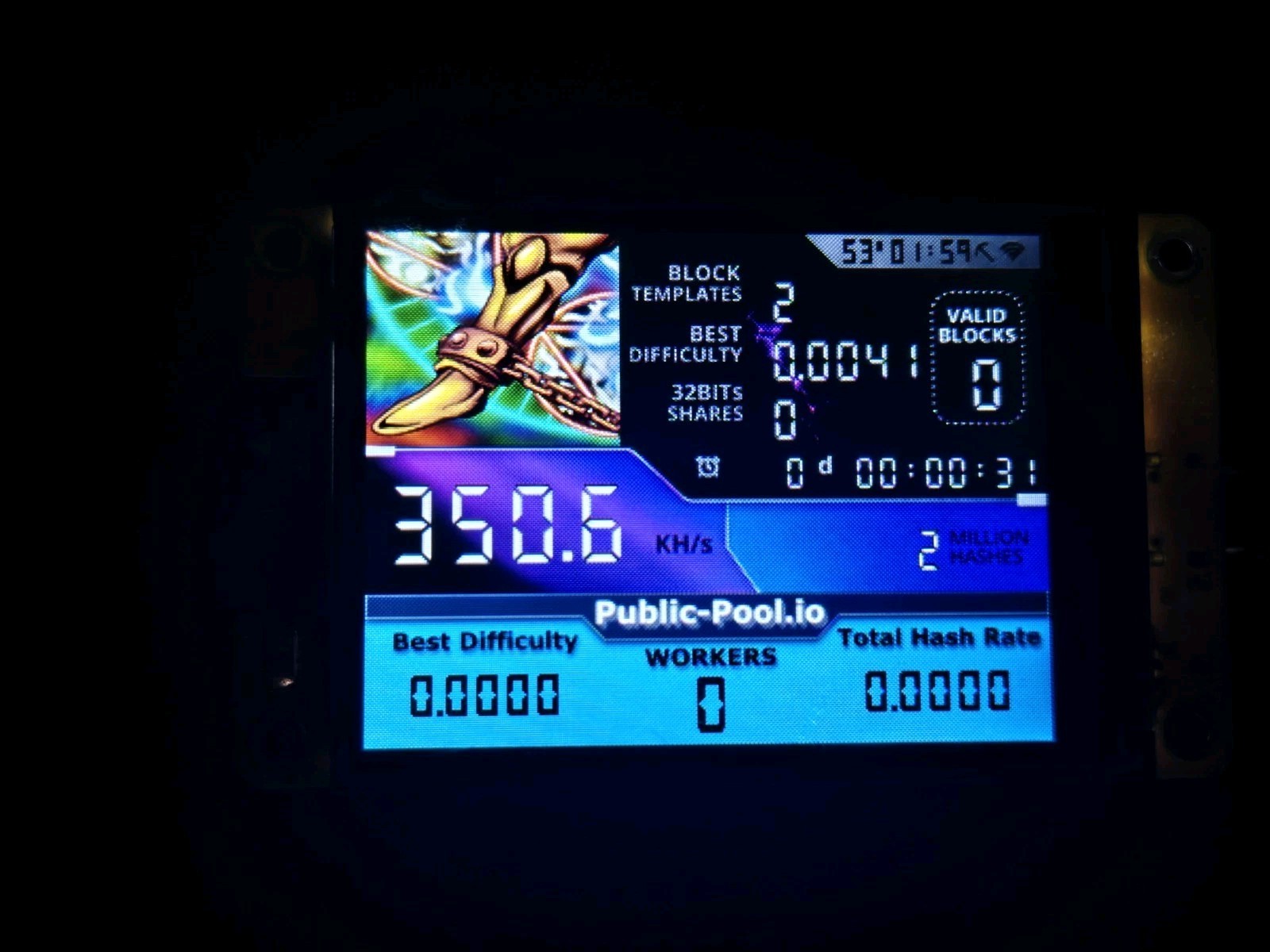 Nerdminer V2 350KH/s ☆Exodia R. Leg Edition☆ Bitcoin Solo Nerd Miner (No Case)