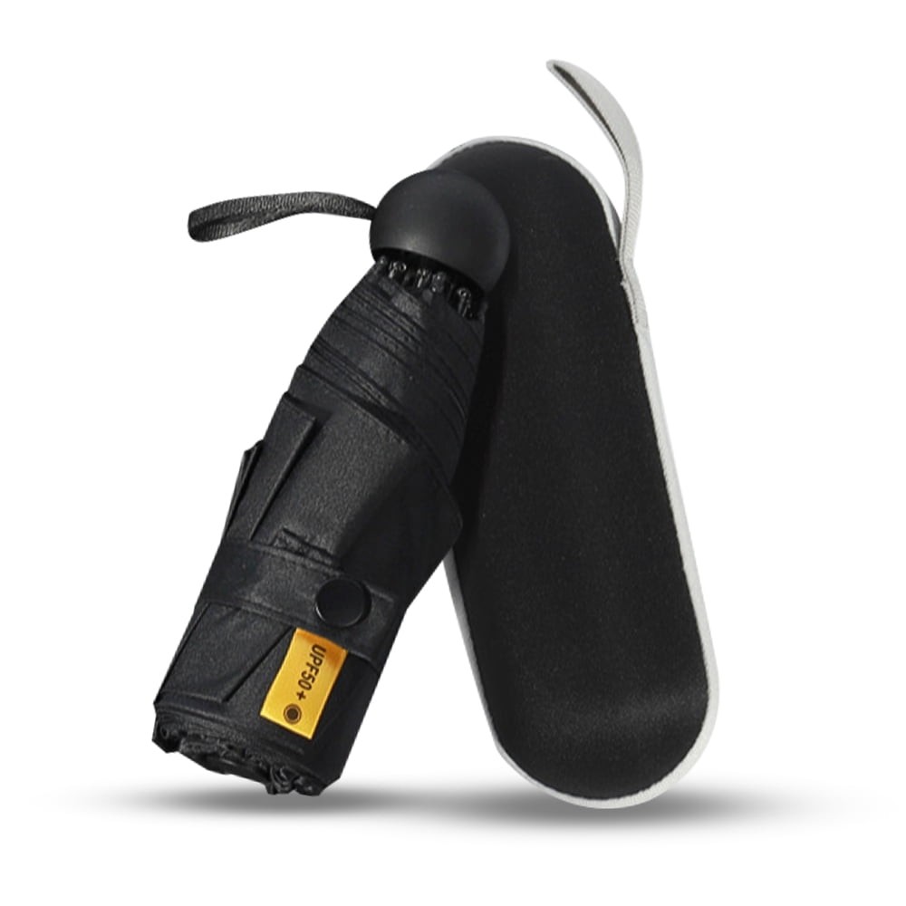 Mini Travel Umbrella UV Protection UPF 50+ Compact Pocket Sun Rain,6.7in,w/Case